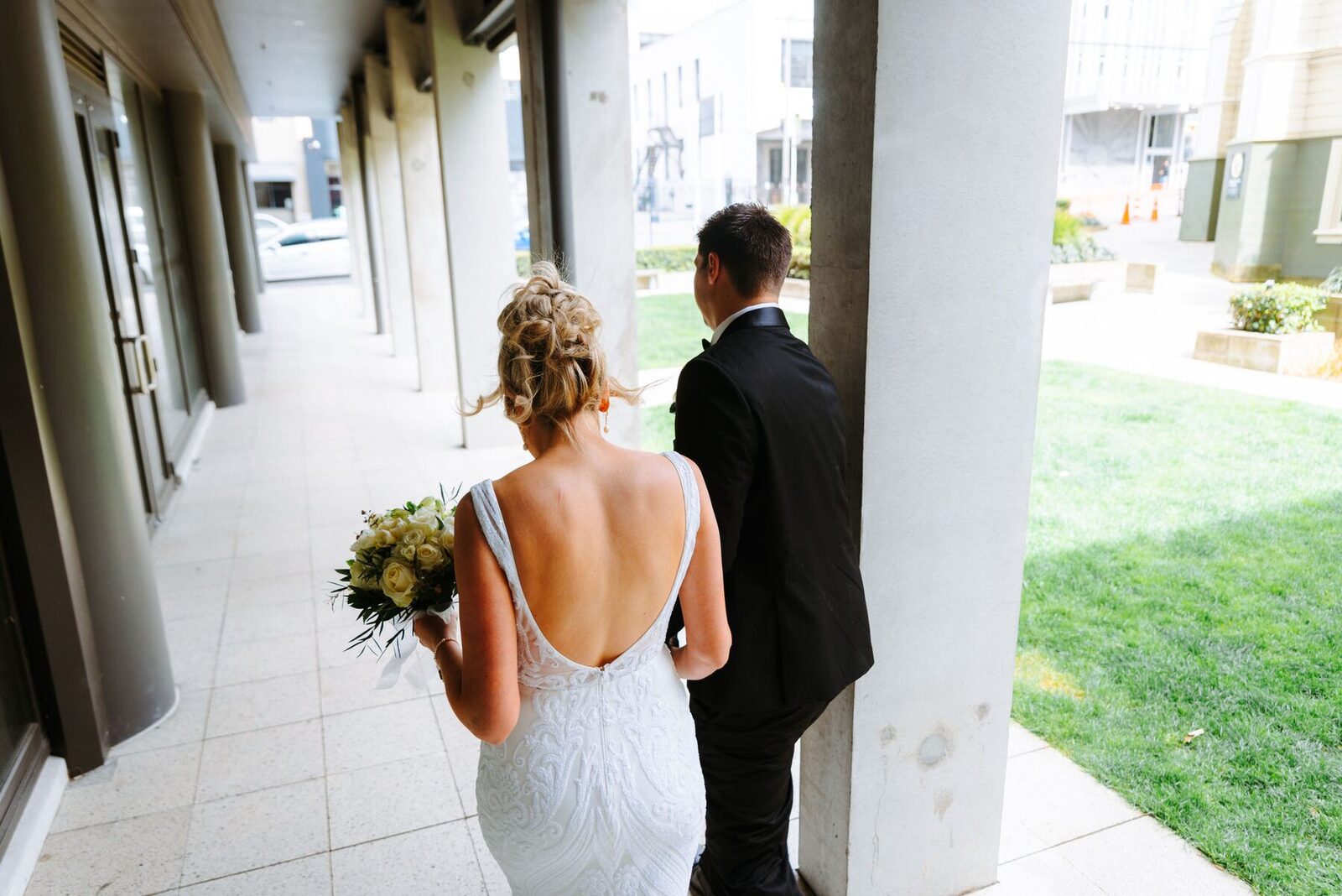 A bride on her wedding day, Hawke's Bay, New Zealand